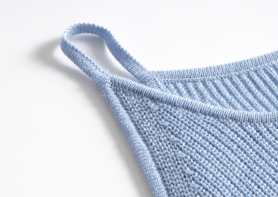 Knit set suspender dress / blue