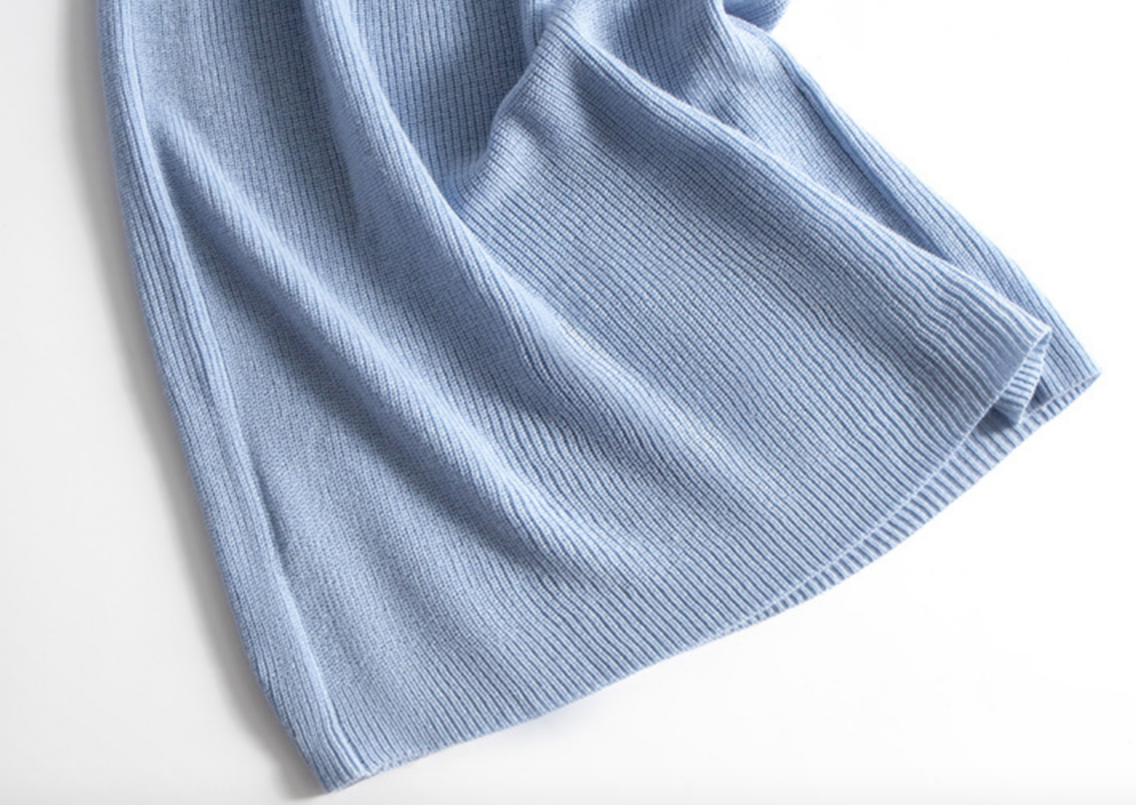 Knit set suspender dress / blue