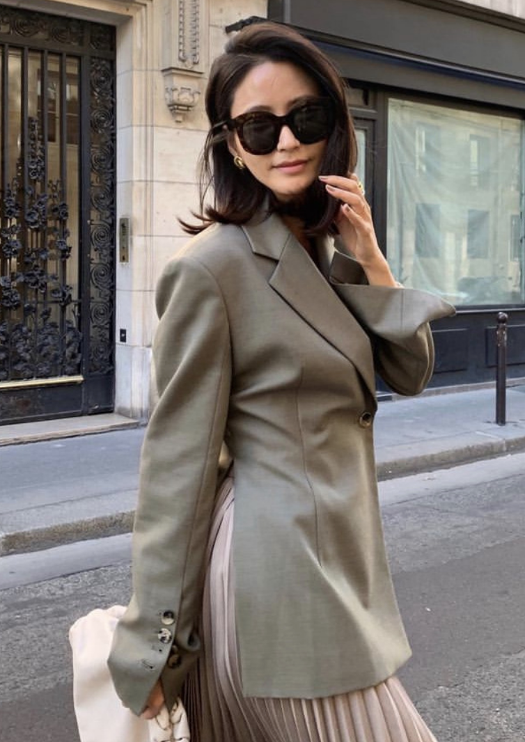Waist fit long blazer