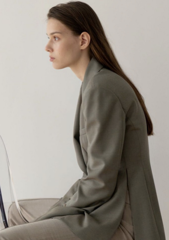 Waist fit long blazer