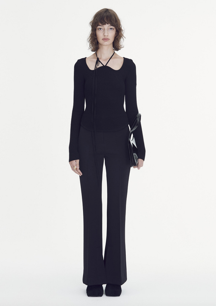 High waist long flare pants
