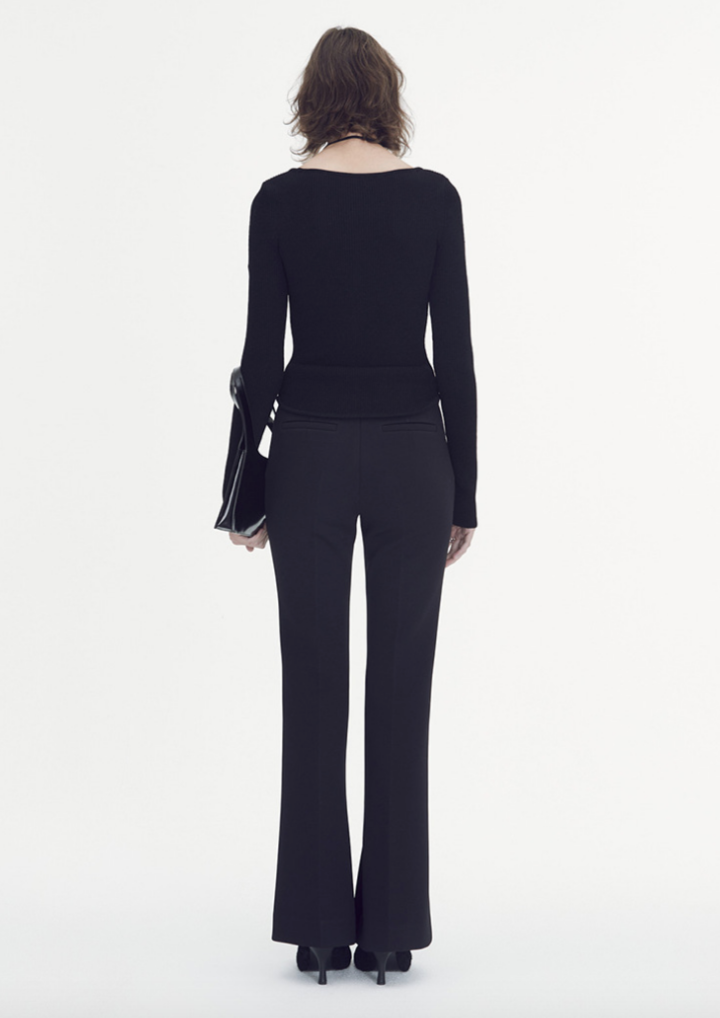 High waist long flare pants