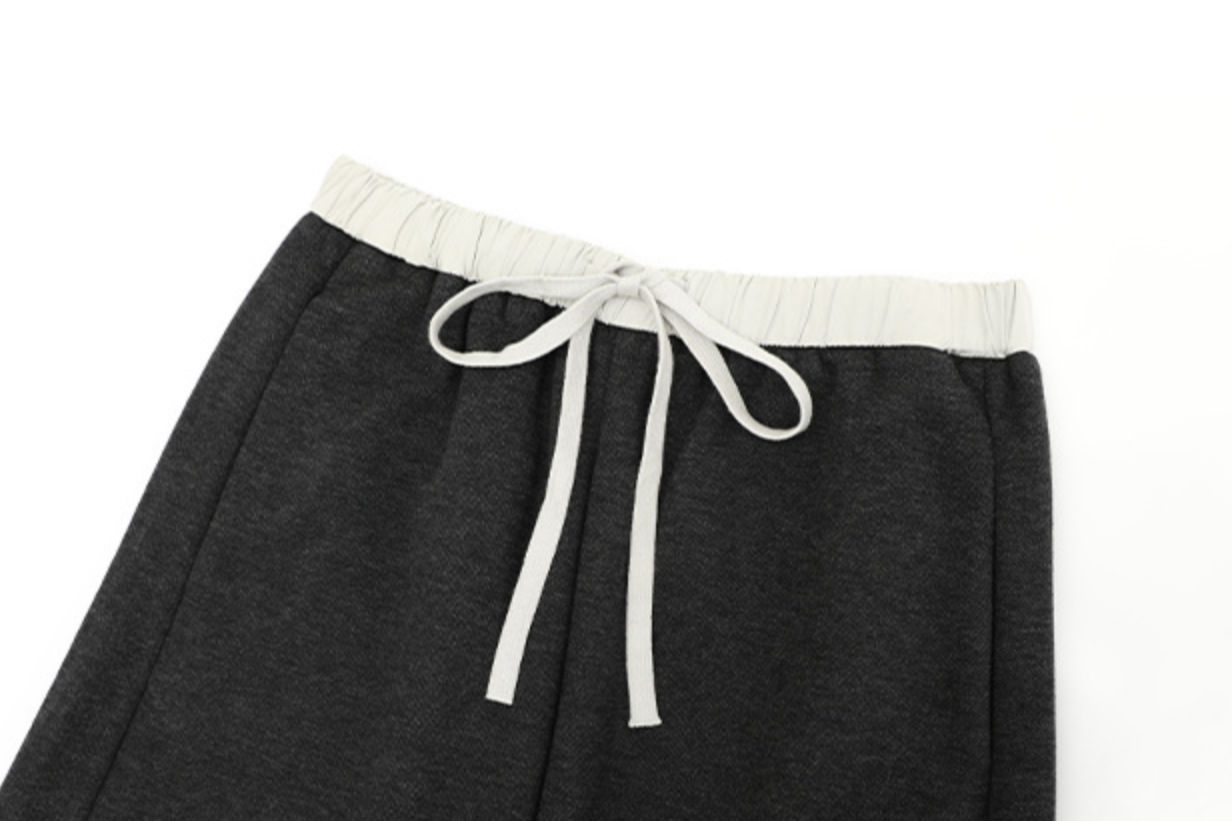 Waist gathered easy pants / brown