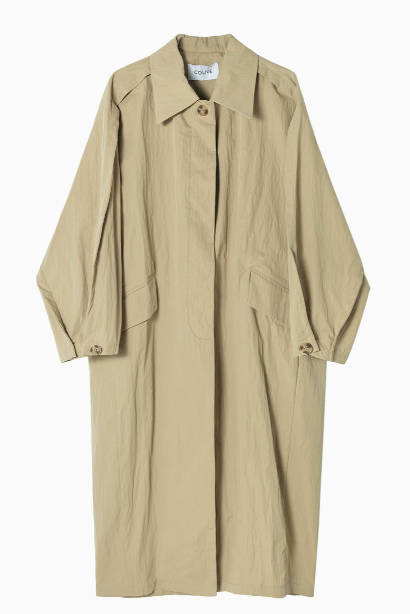 Volume sleeve spring coat / beige