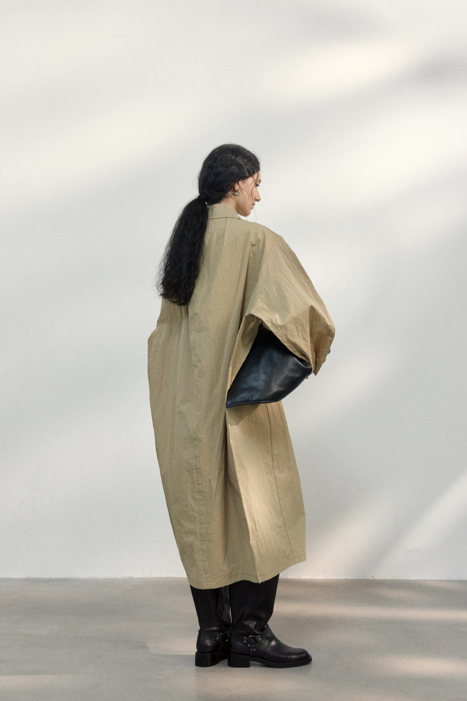 Volume sleeve spring coat / beige