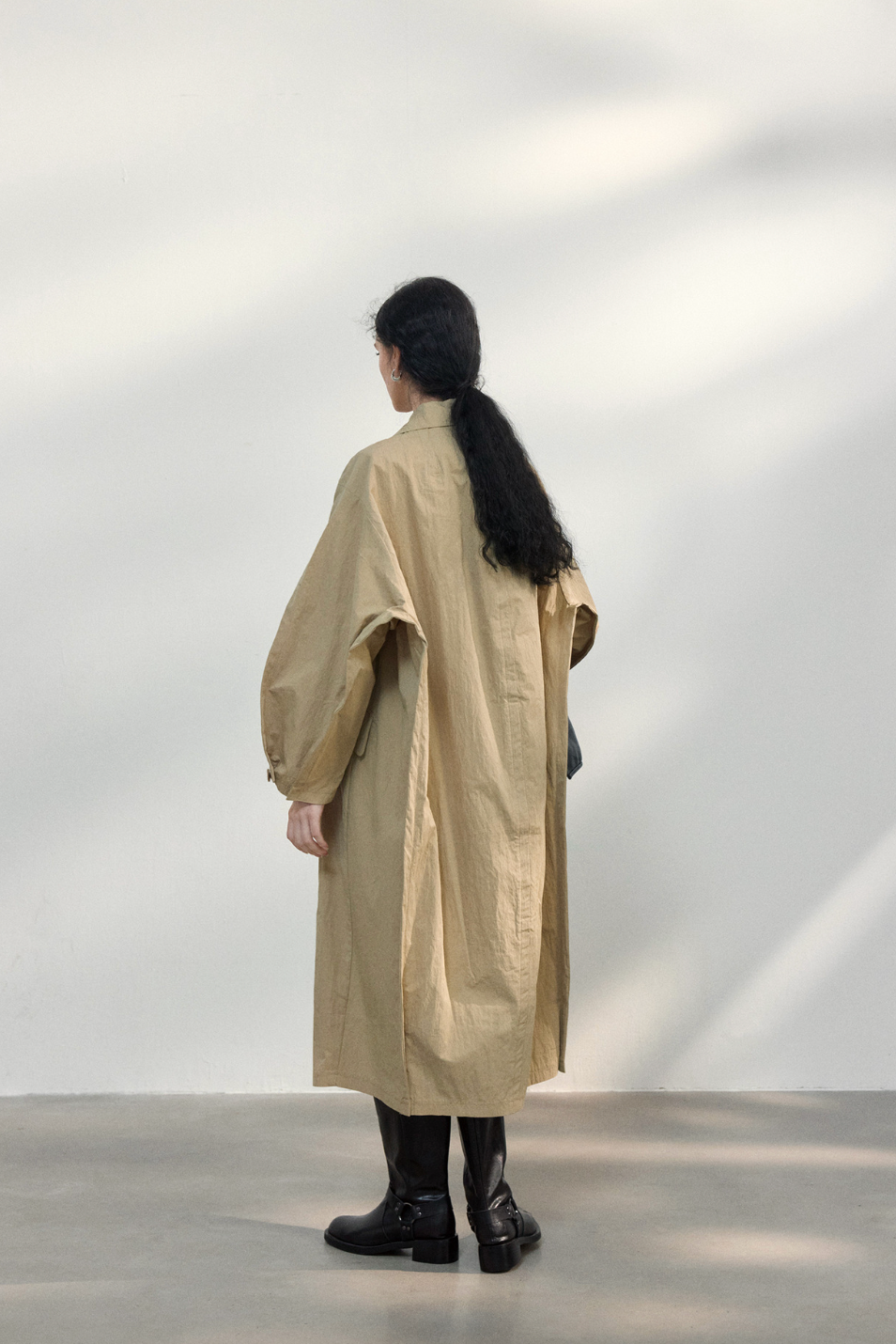 Volume sleeve spring coat / beige