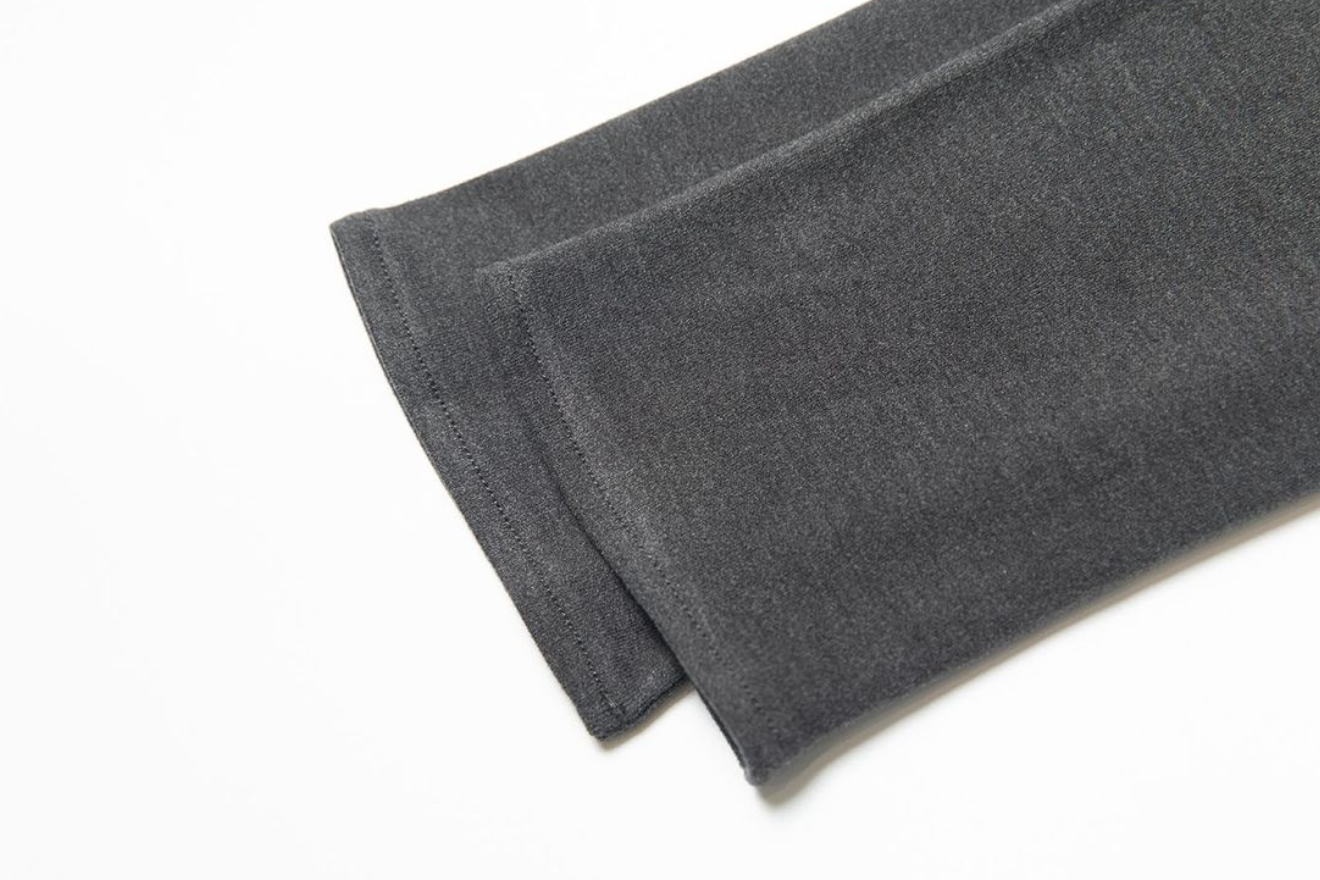 Stole collar long dress / dark gray