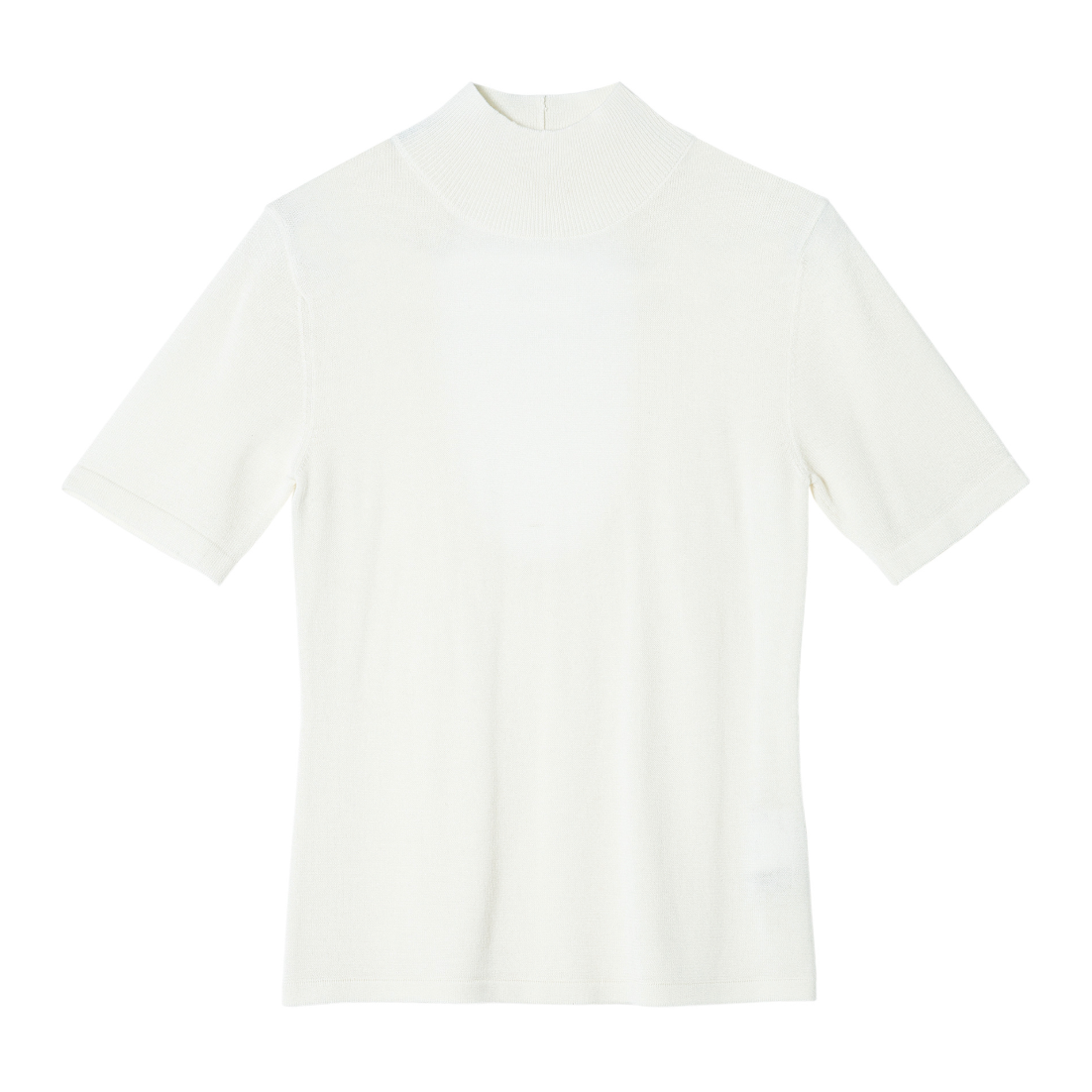 Back open half sleeve knit top / black