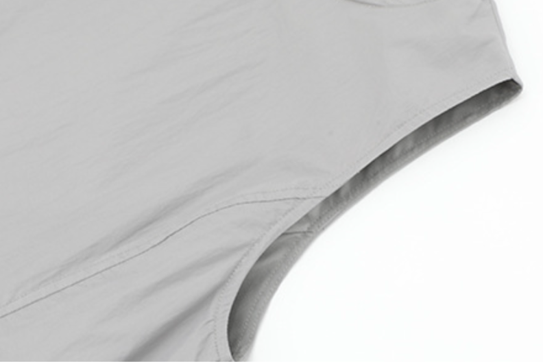 Balloon silhouette sleeveless dress / white