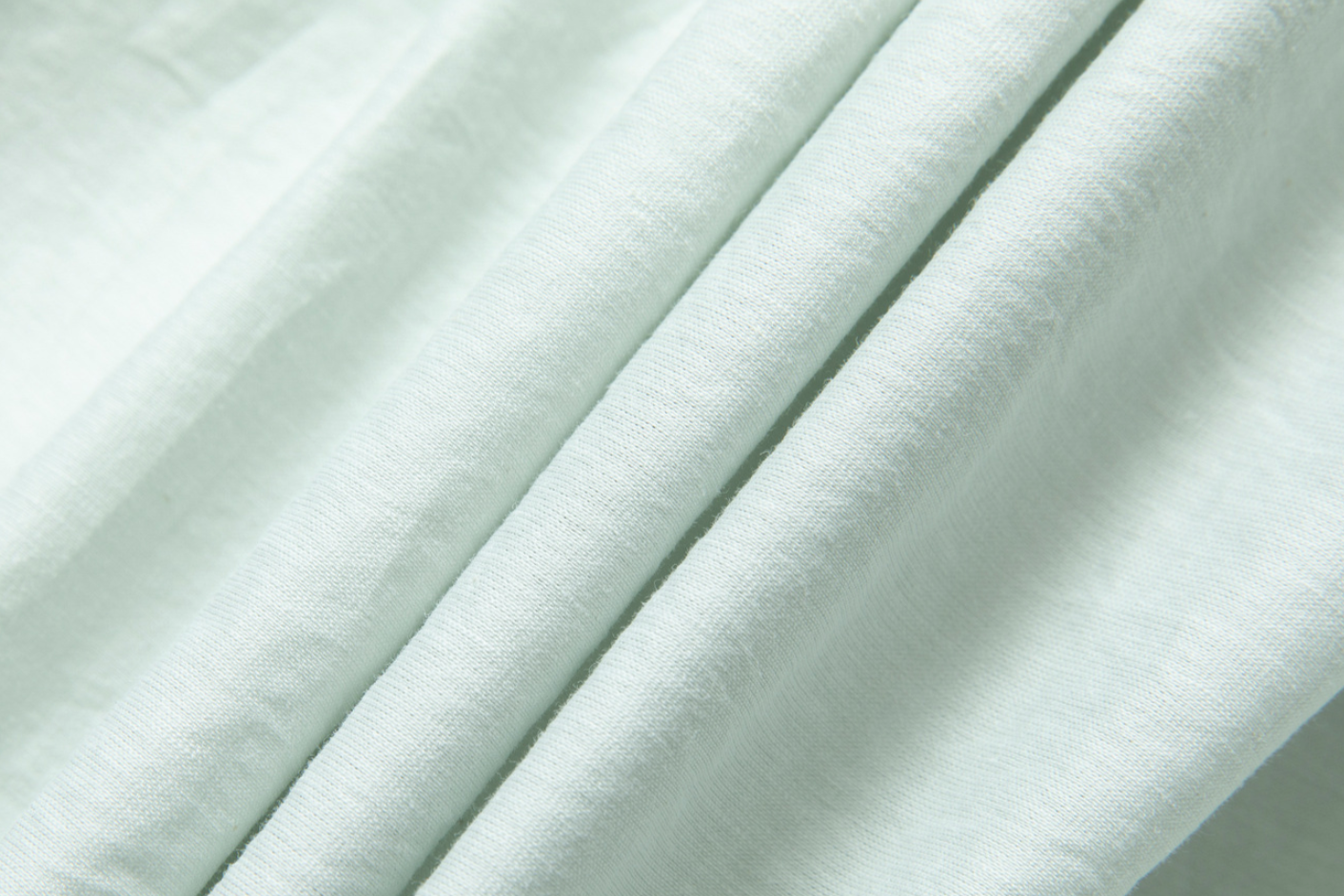 Gathered cotton-linen flare dress / white