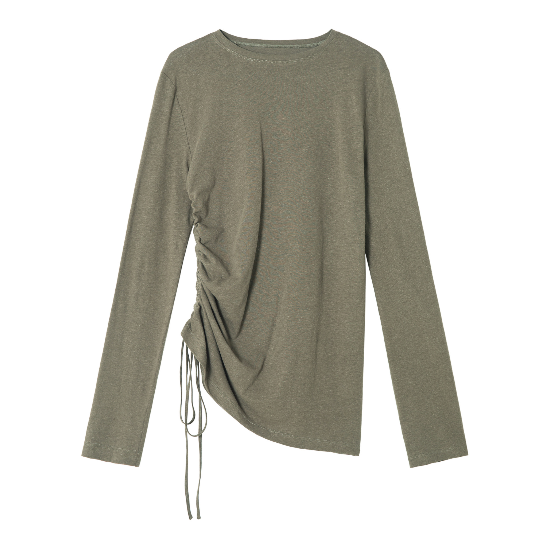 Side ribbon top / khaki