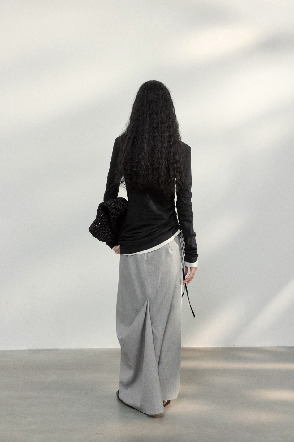 Side ribbon top / black