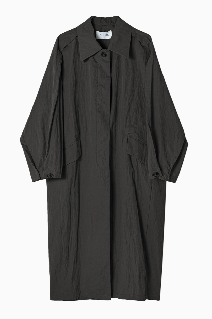 Volume sleeve spring coat / black