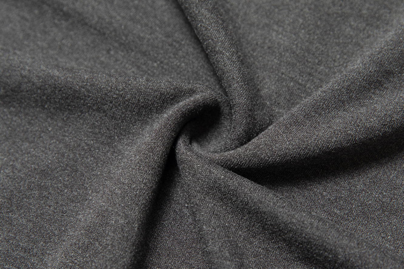 Stole collar long dress / charcoal