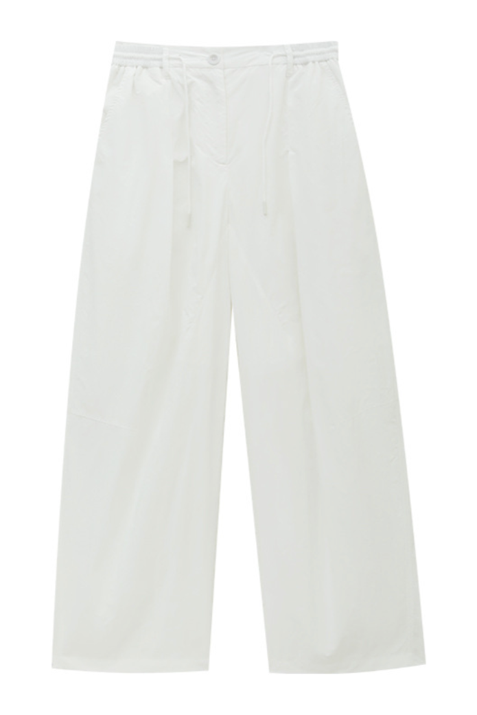 Easy wide track pants / white