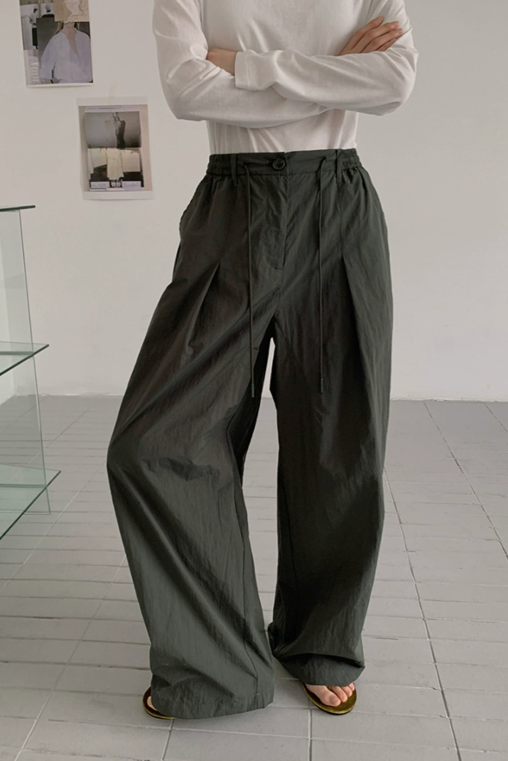 Easy wide track pants / dark gray