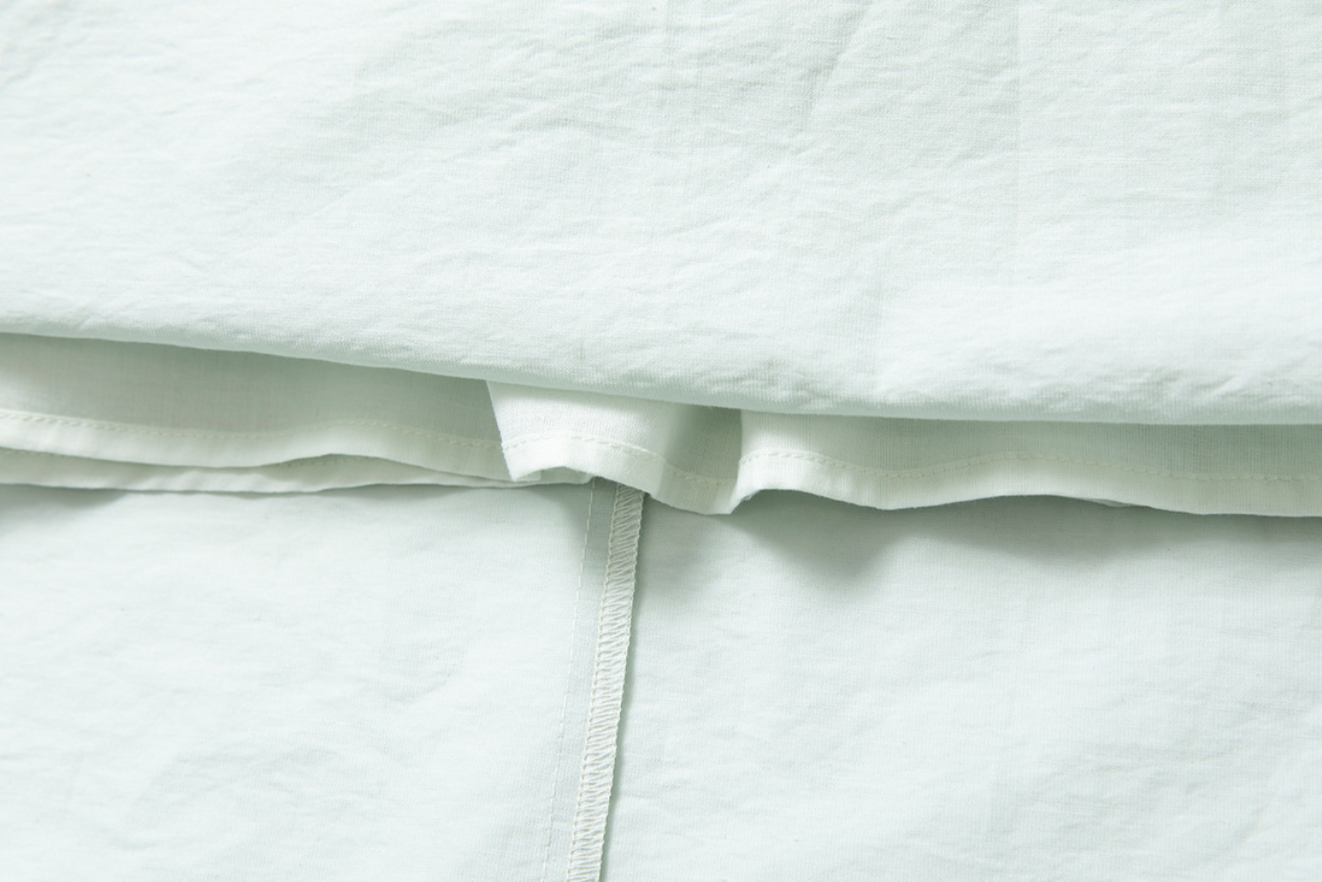 Gathered cotton-linen flare dress / white