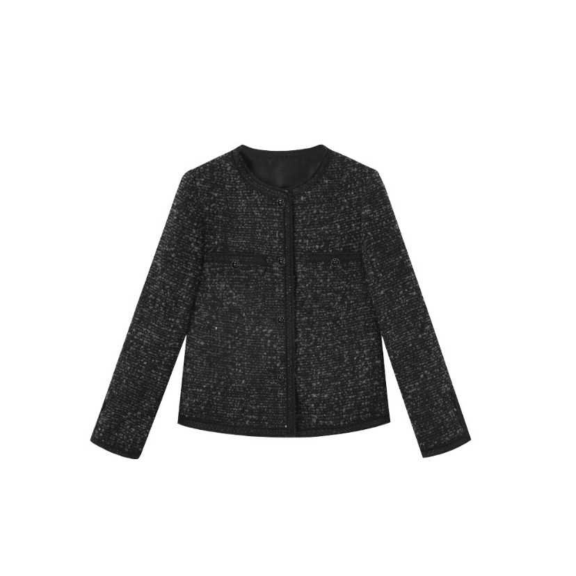 Tweed wool black jacket