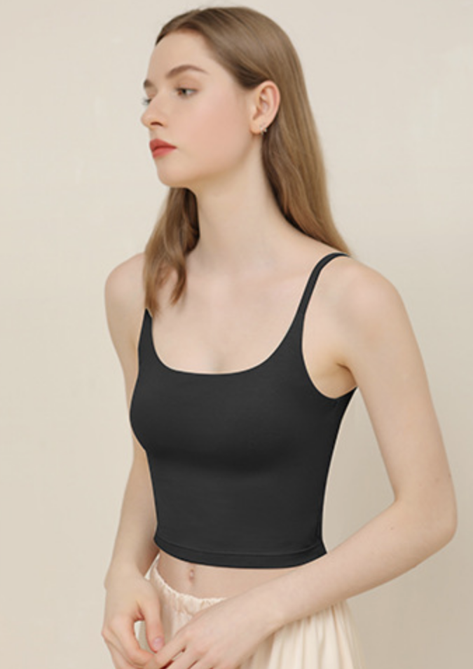 Padded slim inner top / black