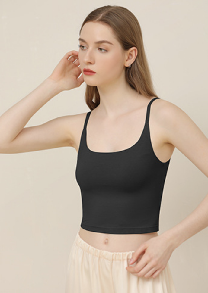 Padded slim inner top / black