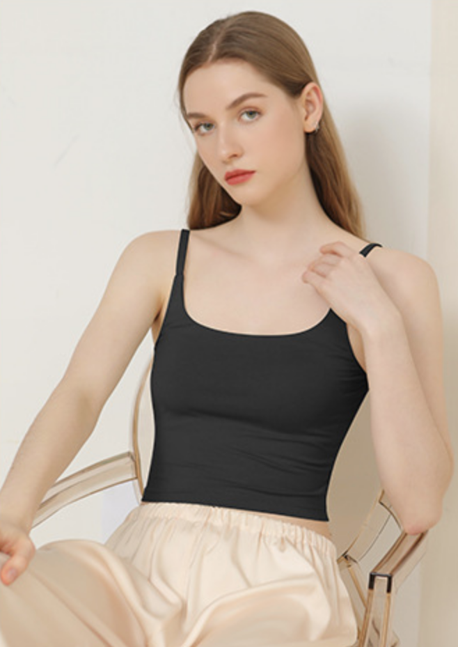 Padded slim inner top / black