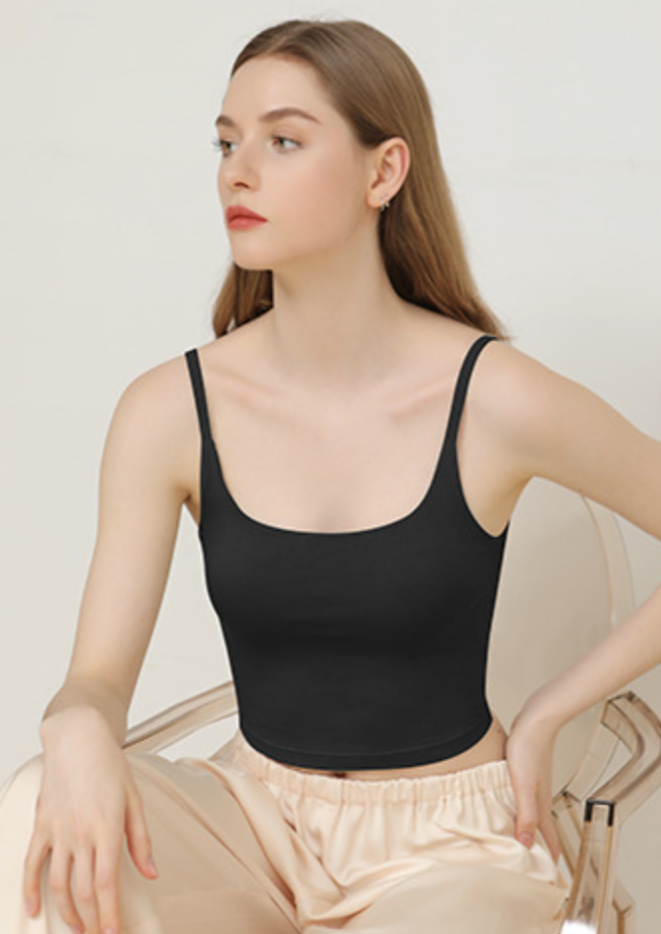 Padded slim inner top / black