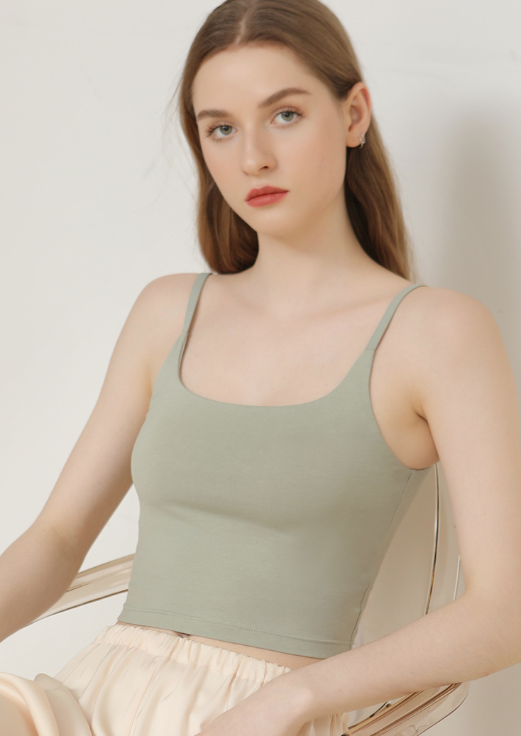 Padded slim inner top / light green