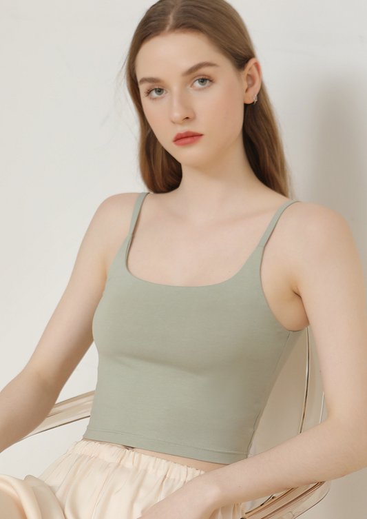 Padded slim inner top / light green