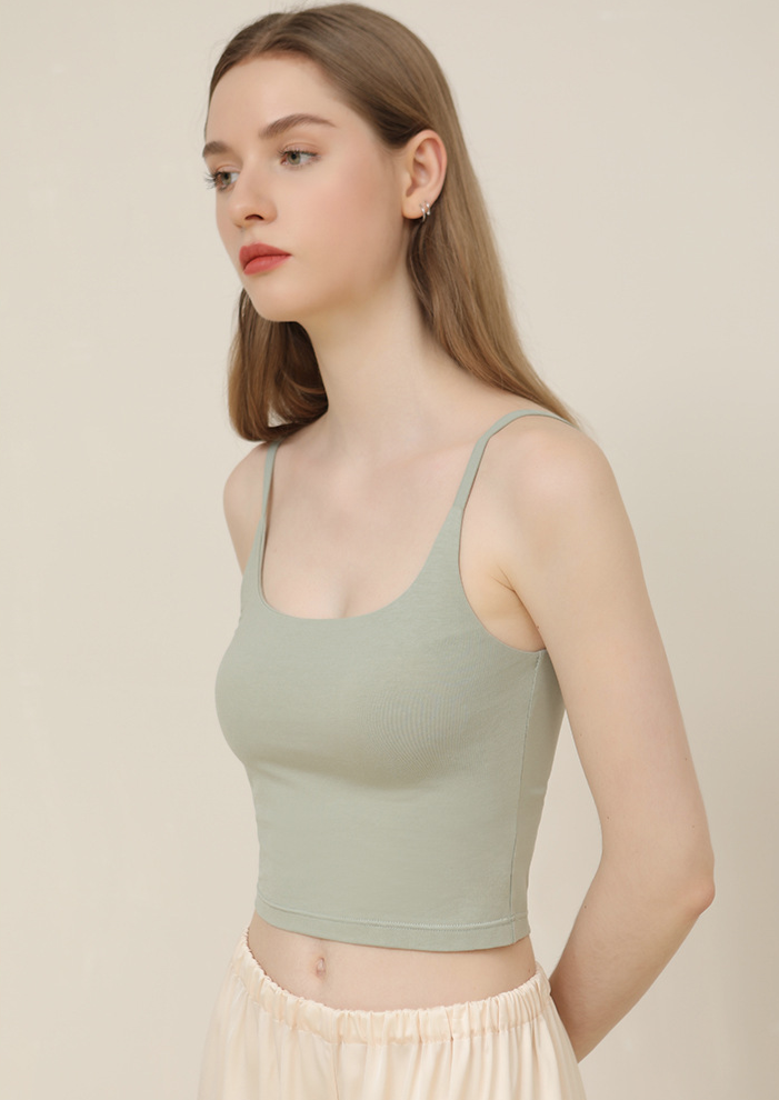 Padded slim inner top / light green