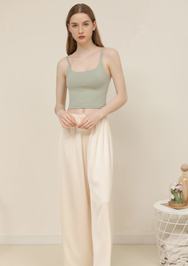 Padded slim inner top / light green