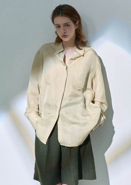 Linen basic large shirt