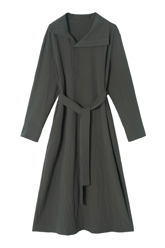 Windbreaker style shirt dress / dark gray