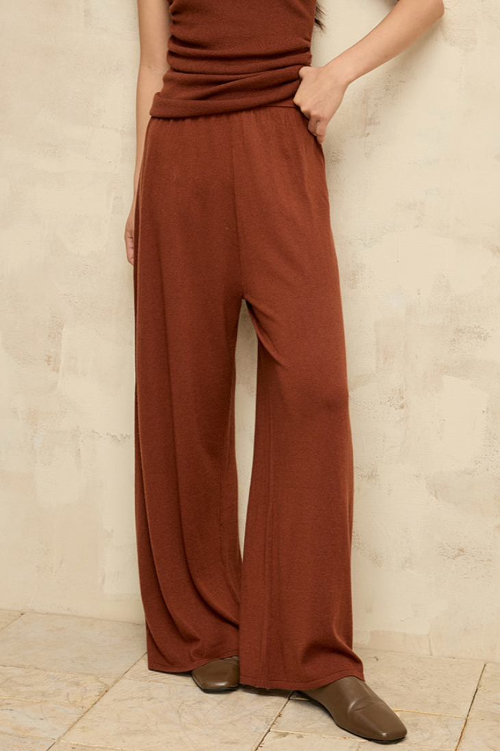 Wool blend easy pants  / 4 colors