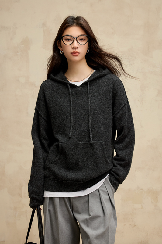 Loose knit hoodie / 2 colors