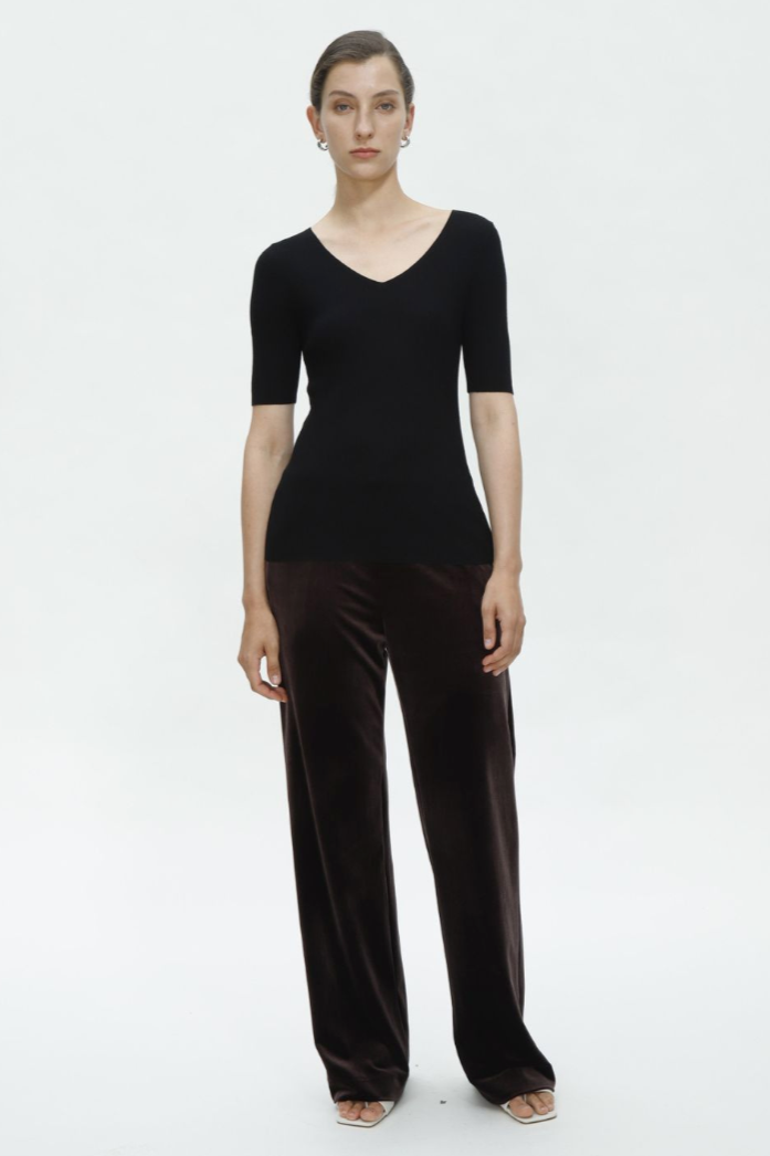 Soft flare velvet pants / 4 colors