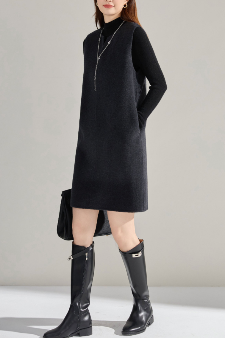 Keyneck wool short dress