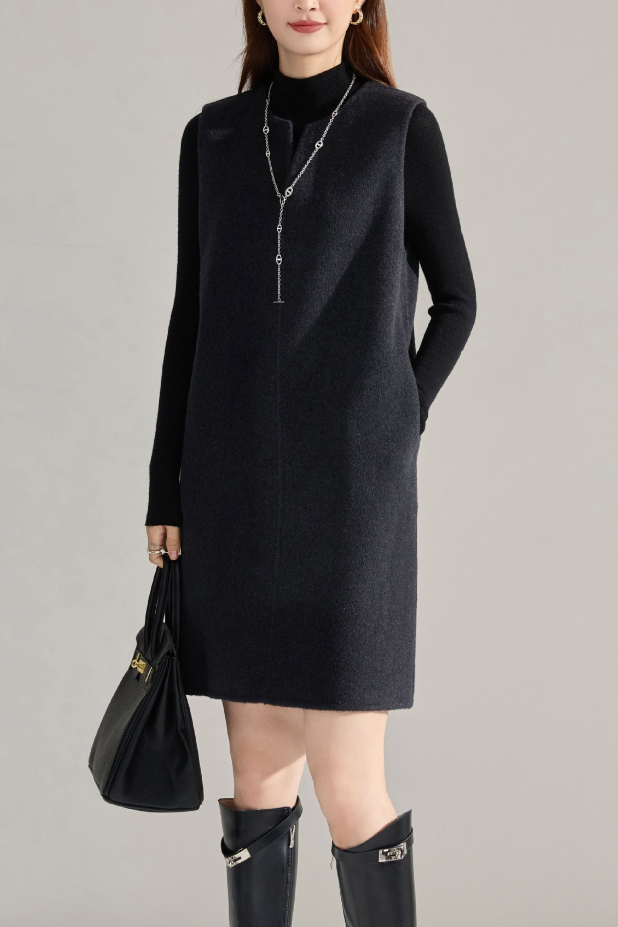 Keyneck wool short dress