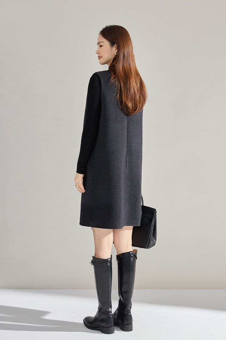 Keyneck wool short dress