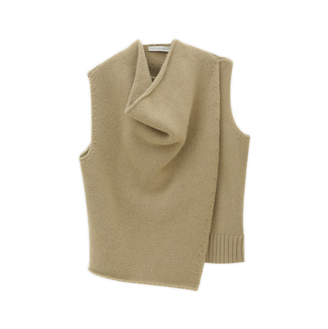 Layered sleeveless wool sweater / 4 colors