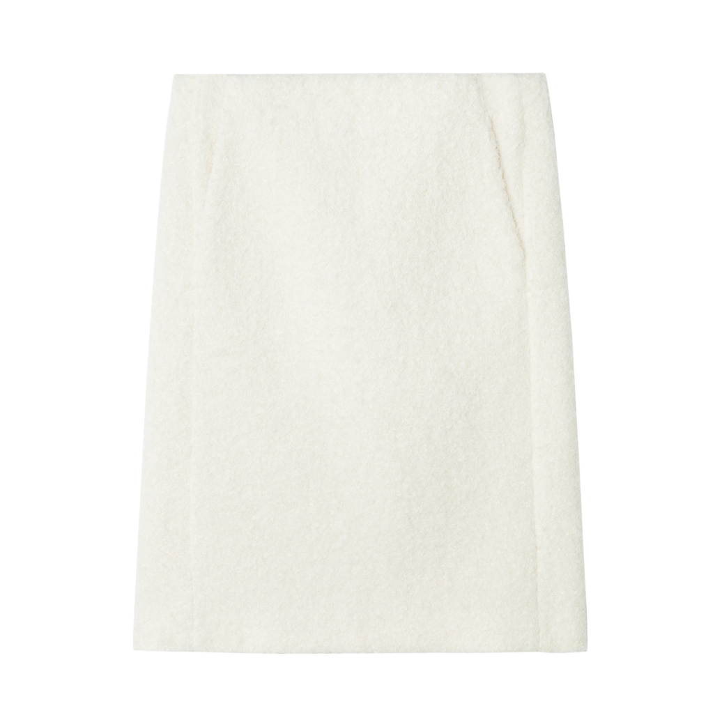 Straight midi skirt / white