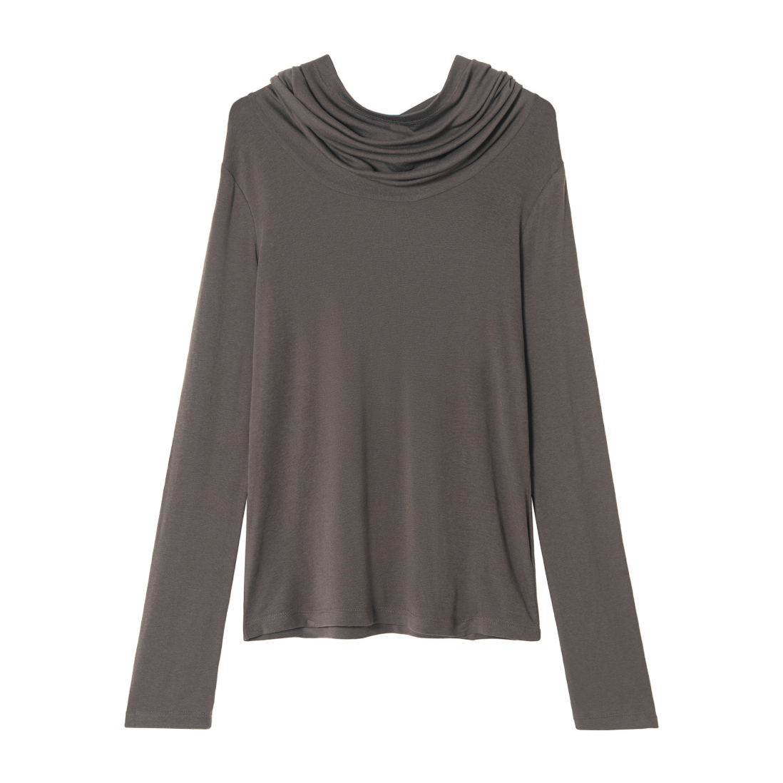 Hooded drape tops / charcoal