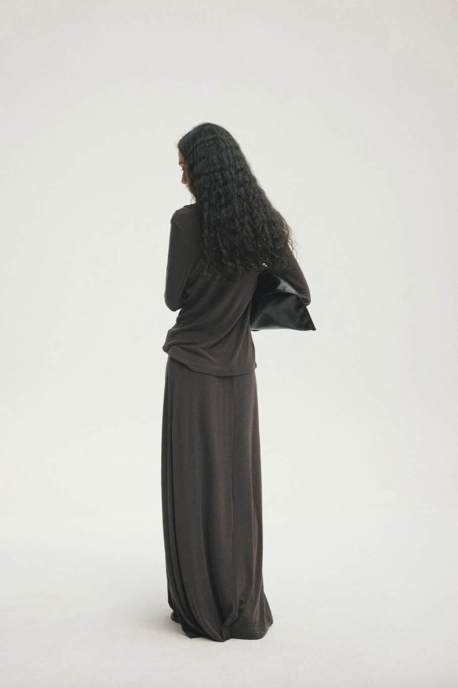 Hooded drape tops / charcoal