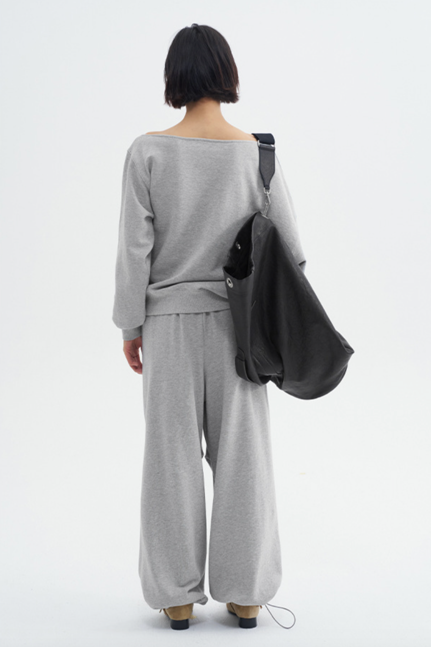 Relax wide sweat pants / gray