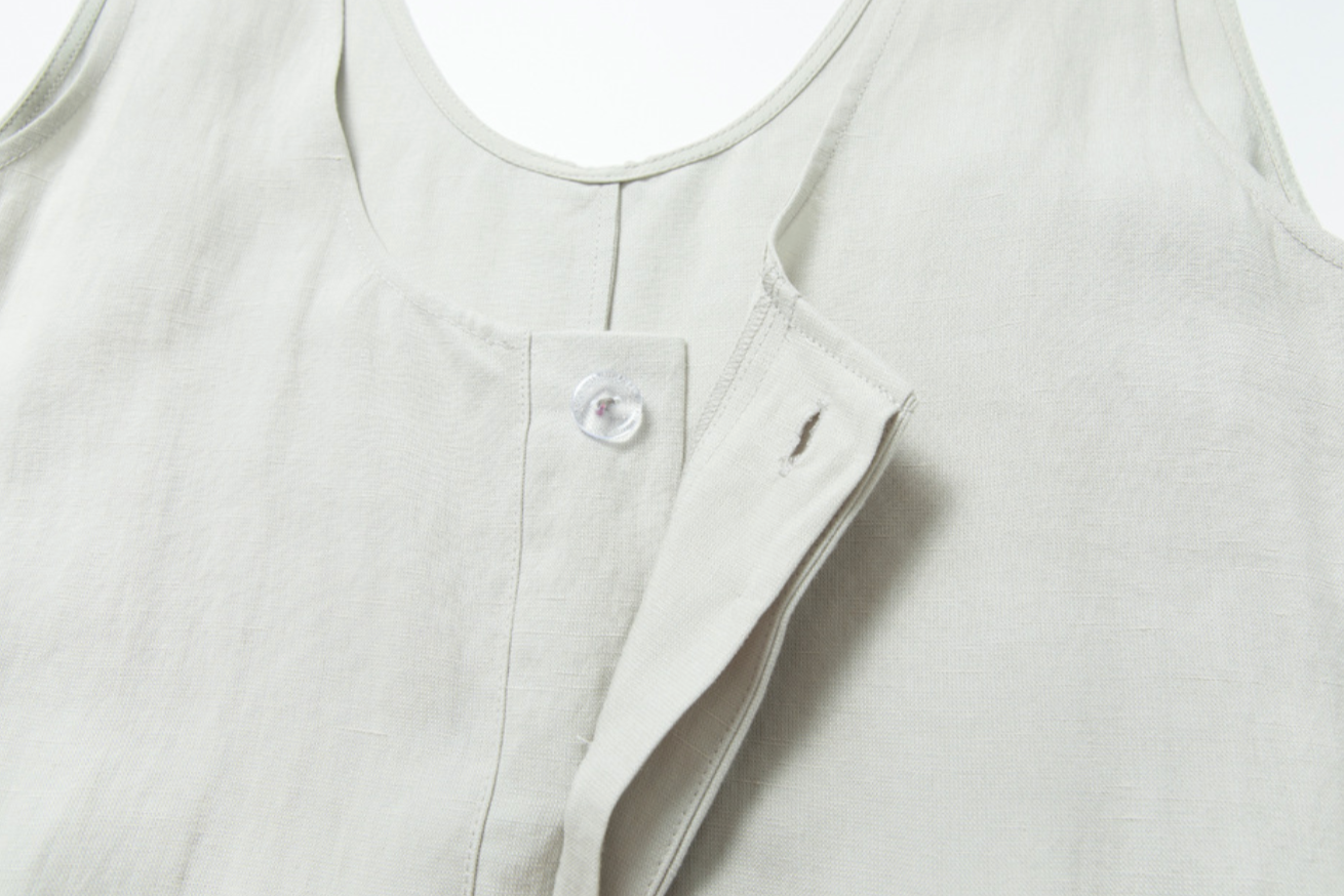 Relaxed linen-blend jumpsuit / light gray