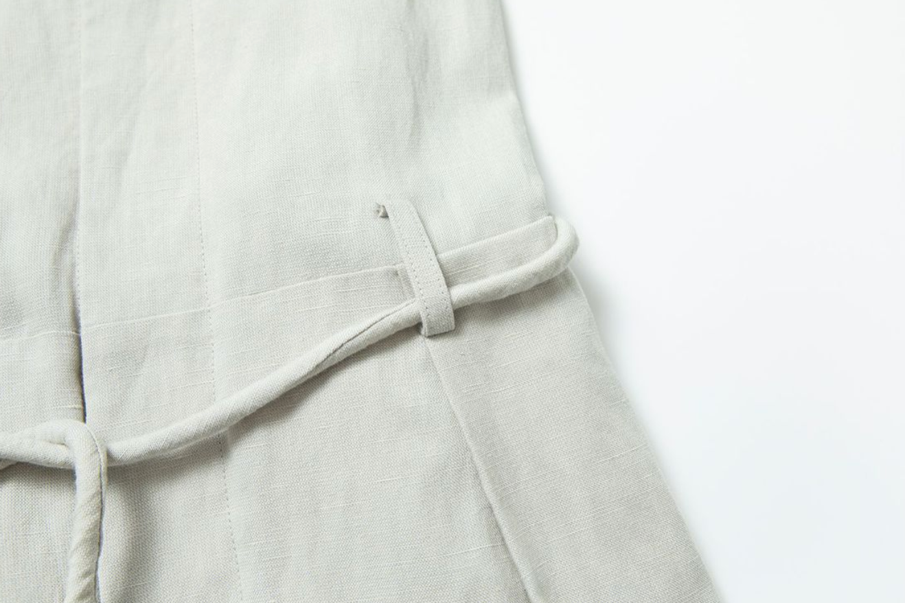 Relaxed linen-blend jumpsuit / light gray