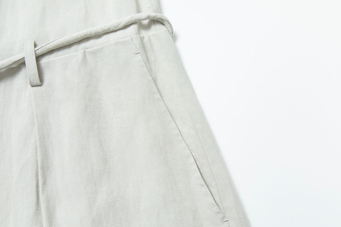Relaxed linen-blend jumpsuit / light gray