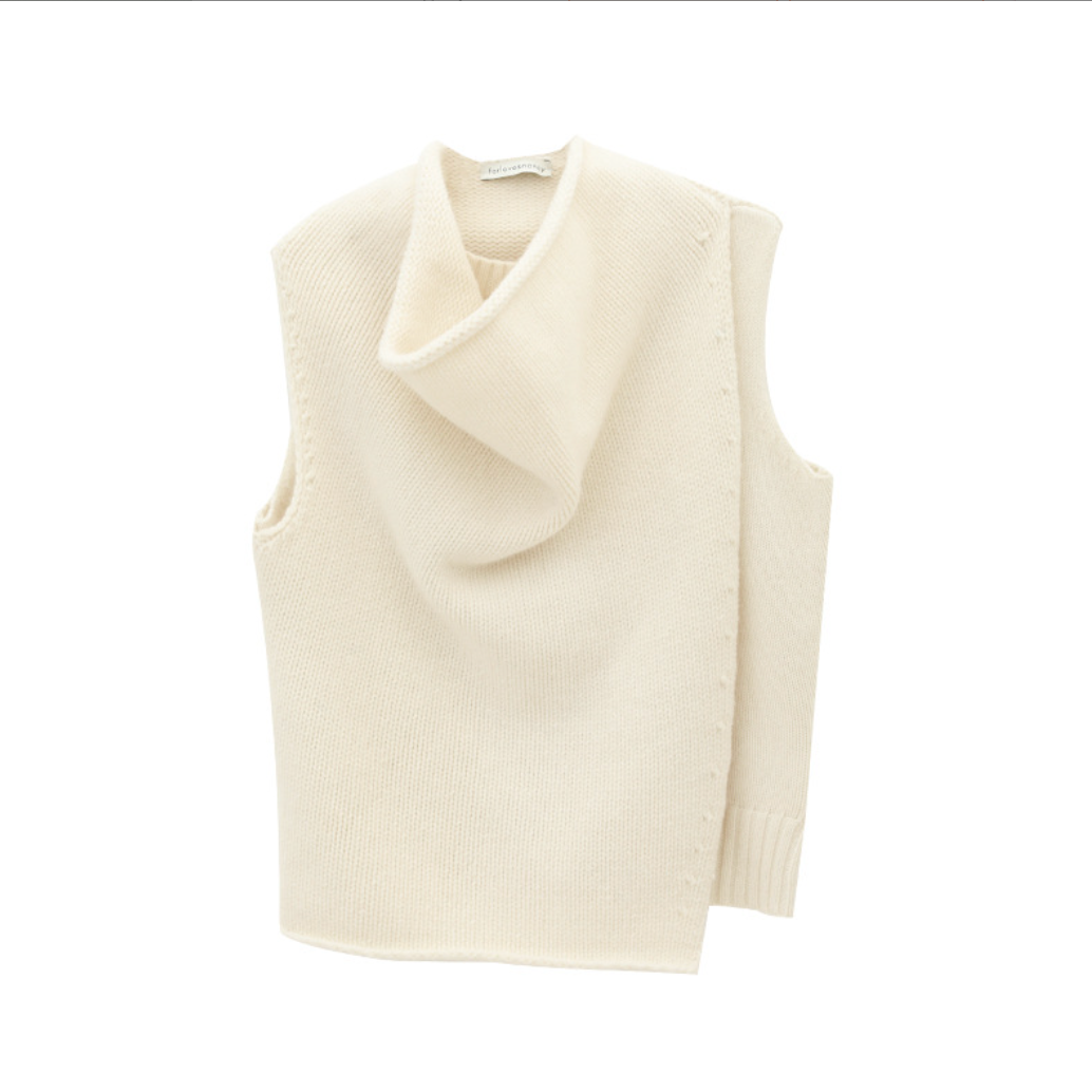 Layered sleeveless wool sweater / 4 colors