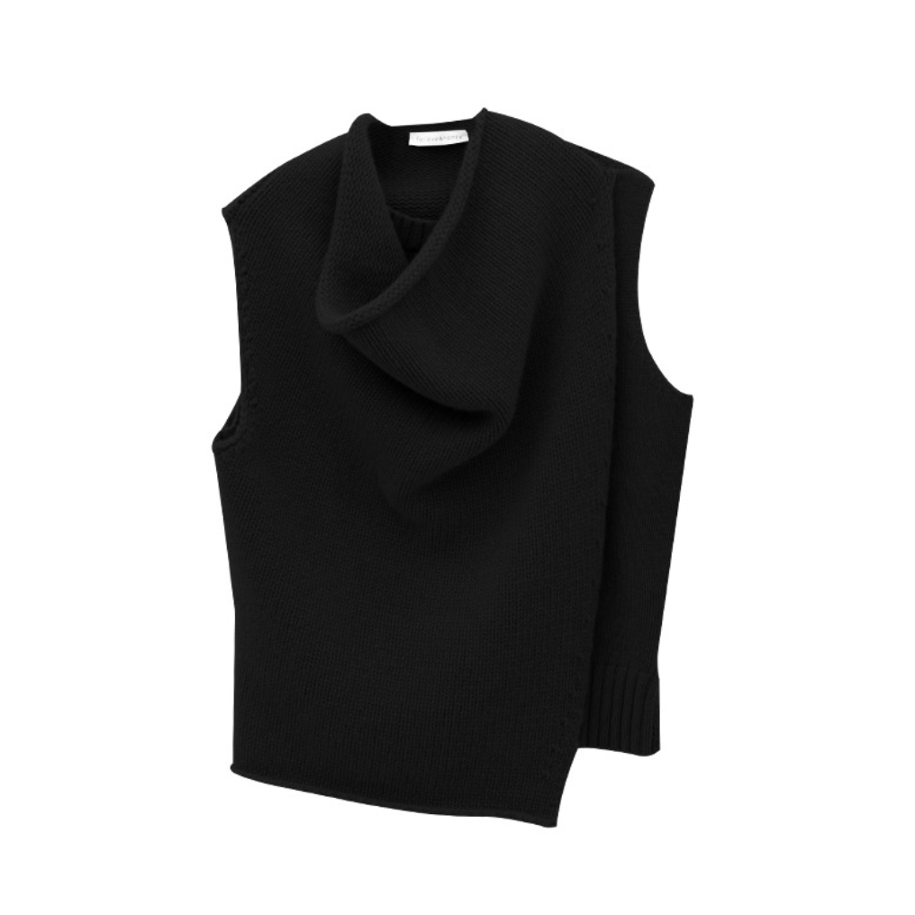 Layered sleeveless wool sweater / 4 colors