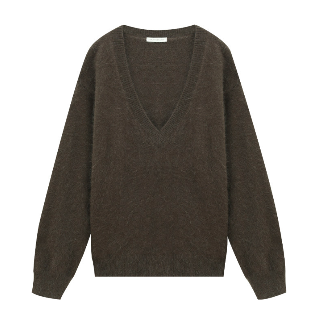 V-neck oversized sweater / 4 colors