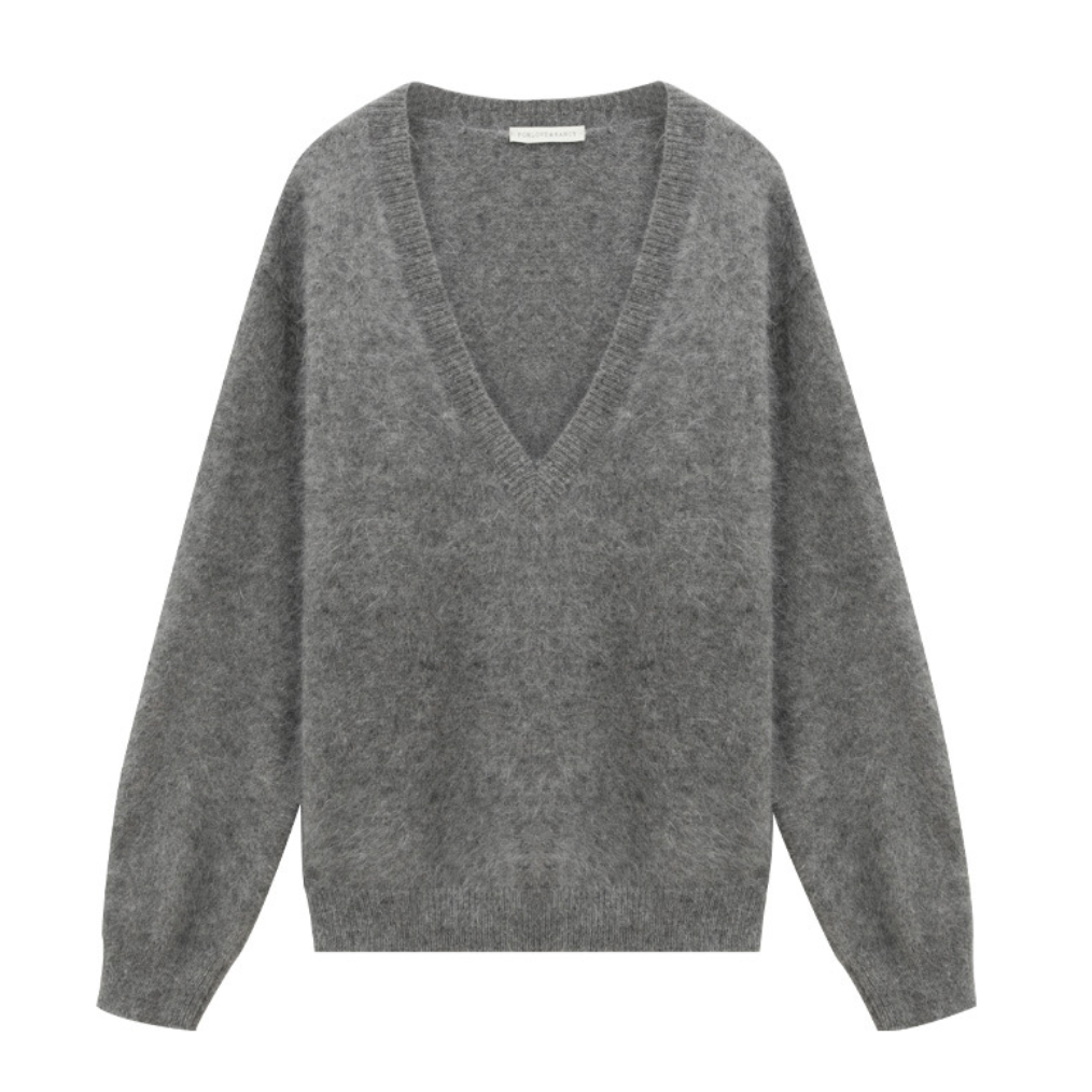 V-neck oversized sweater / 4 colors